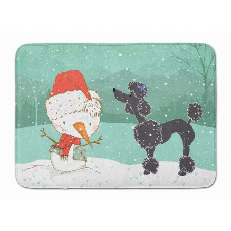 Carolines Treasures Black Poodle Snowman Christmas Machine Washable Memory Foam Mat CK2064RUG